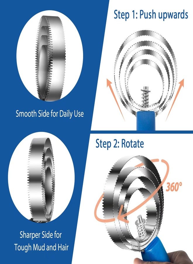 MetVot 2 Pack 4 Rings Double Sided Curry Comb, Stainless Steel Curry Comb with Soft Touch Grip - Image 2